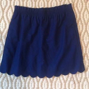 Scallop hem royal blue J Crew Mercantile skirt
